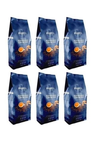 Peppo's Espresso Cremoso Çekirdek Kahve 1 Kg. X 6 Adet